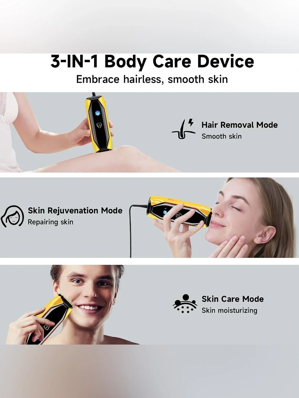 JOVS IPL permanent Portable Hair Removal Device 3 in 1 with attachments